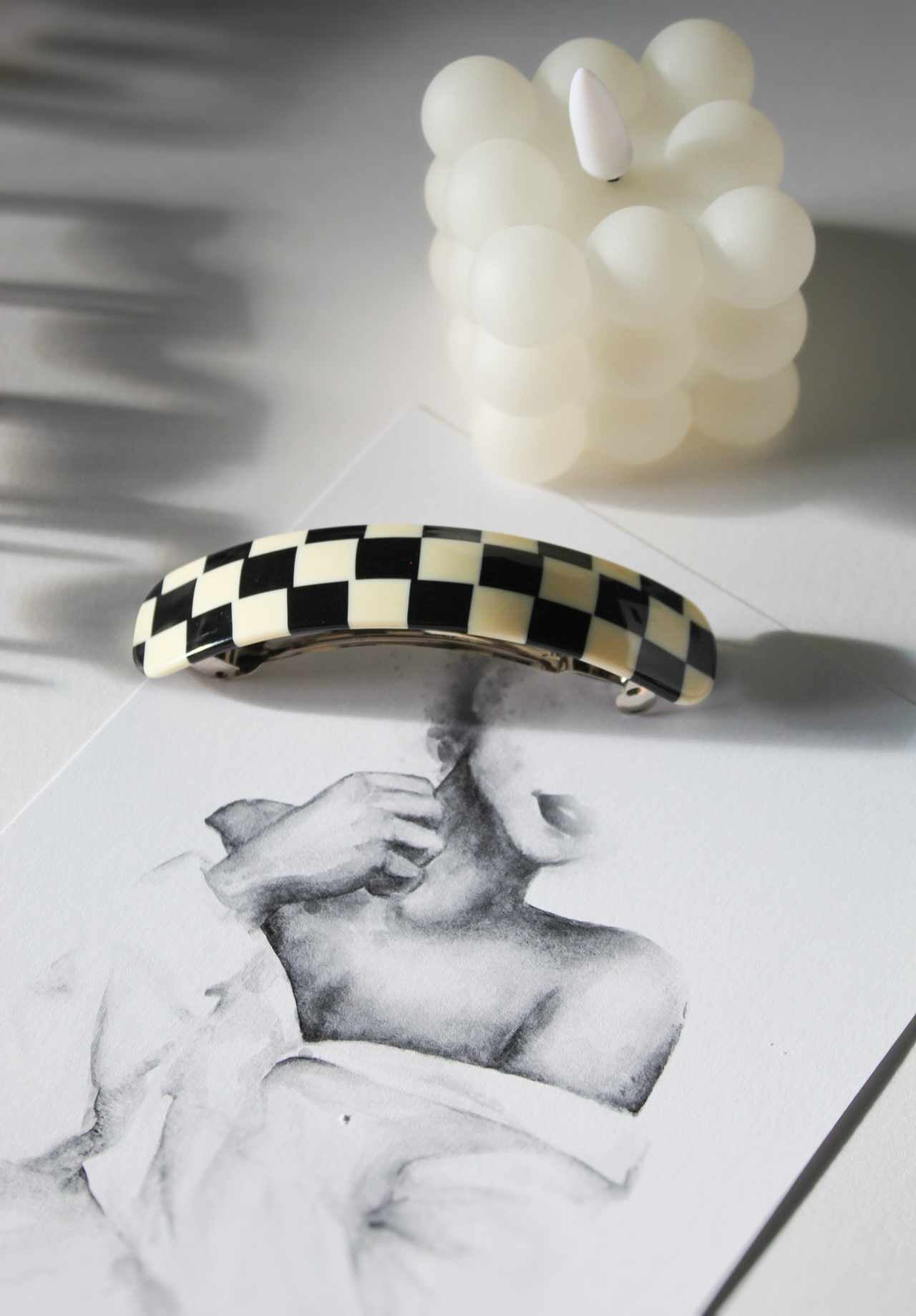 Checkerboard barrette